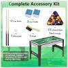 48" Pool Table, Mini Billiard Game Table w/Balls, Cues, Chalk, Brush and Triangle, Indoor Compact Arcade Game Table for Living Room, Game Room view 2