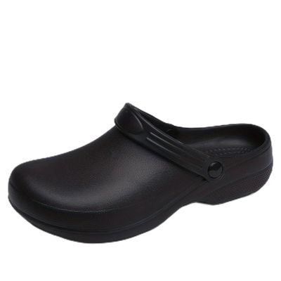 Hhhchpm Unisex EVA Clogs, Comfortable, Durable, Non-Slip, Oil-Resistant, Waterproof, Professional Chef & Nurse Work Shoes, Casual Style, Kitchen Shoes (6.5,Black)