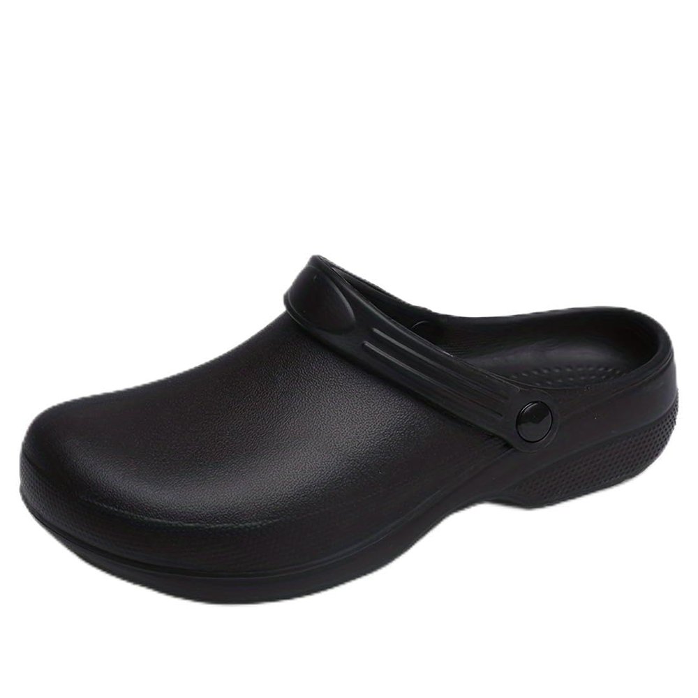 Hhhchpm Unisex EVA Clogs, Comfortable, Durable, Non-Slip, Oil-Resistant, Waterproof, Professional Chef & Nurse Work Shoes, Casual Style, Kitchen Shoes (6.5,Black)