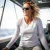 Palmyth Fishing Shirts for Women UPF 50+ Sun Protection Long Sleeve T-Shirt (White/Palm Eden, XL) view 3
