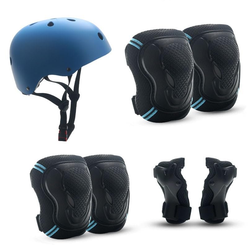 Castrap Children's Roller Skating Protective Gear, Cycling Helmet Set, Balance Bike, Bicycle, Skateboard, Ice Skating Sports Knee Protection Equipment (7,XS(12.5KG-22.5KG))