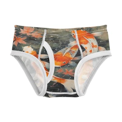 ALAZA Art Fish Maple Leaf Boys' Briefs Soft Underwear Available in Sizes 8y Multicolor
