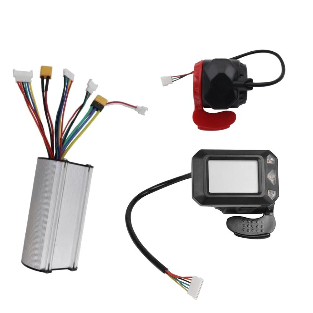 Jkjhbhged 36V 350W Electric Scooter Controller LCD Display Electric Scooter Brake Accelerator Throttle Set Fixed Firmly and Reliably, Silver&Black