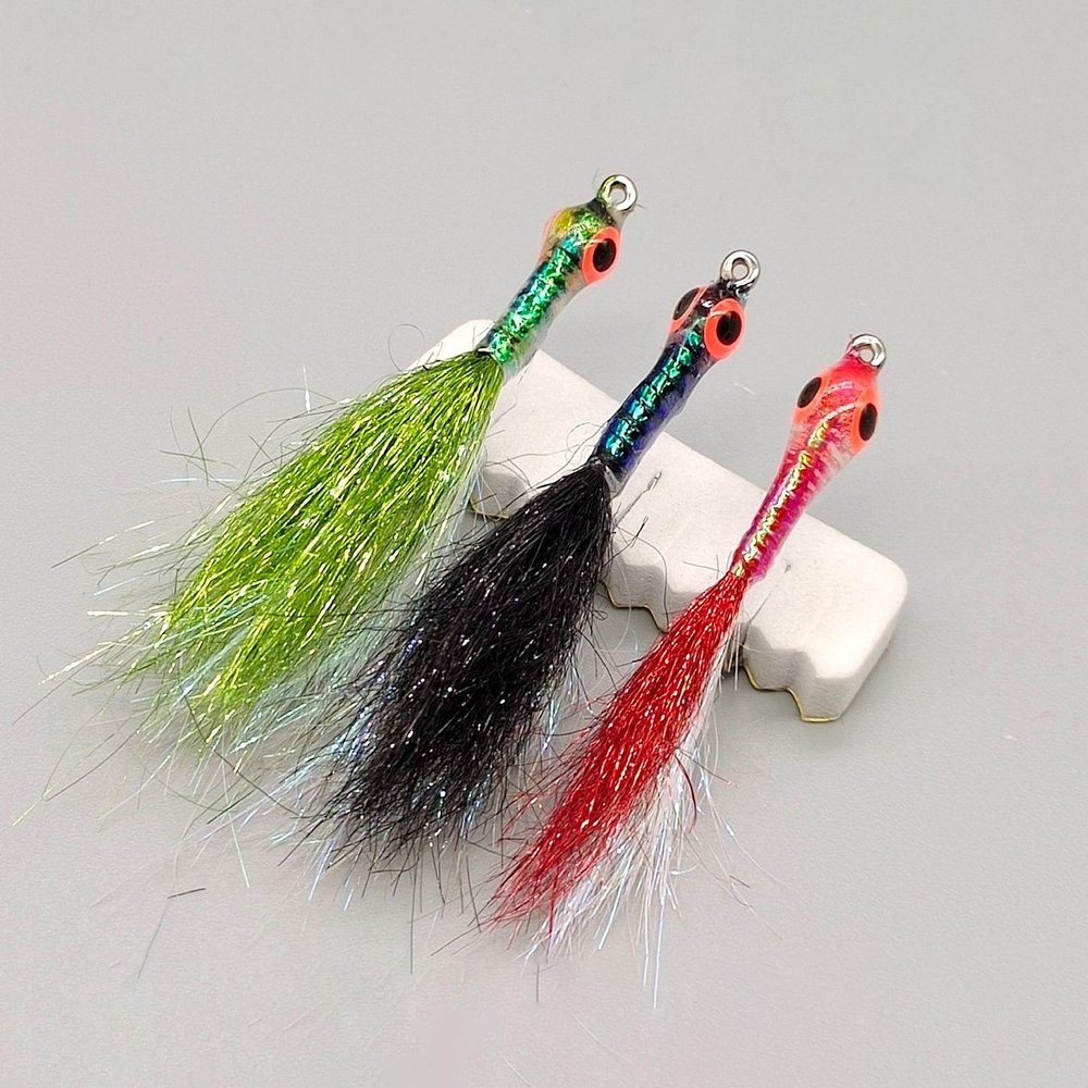 KTGCOZS Pack of 5 Minnow Fly Salmon Trout Sea Bass Steelhead Minnow Fly Fishing Flies Lure (Green 5pcs)