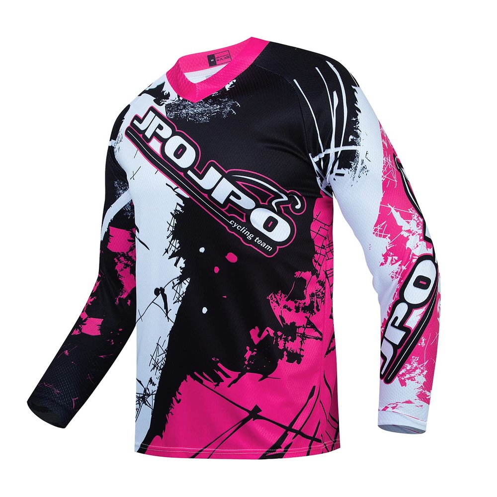 Kids Cycling Jersey Downhill Shirts 4-14 Years for Girls Boys Clothing Long Sleeve Powersports Teenagers Mountain Bike MTB Child Quick Dry Bicycle BMX Tops