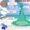 Saltwater Fishing Cast Net Eco-Friendly Rubber Sinker 1/2 Inches Mesh for Bait Shrimp Trap Fish Size 4FT/5FT/6FT/7FT/8FT/9FT/10FT/11FT/12FT Radius view 3