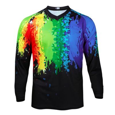 Kids Cycling Jersey Downhill Shirts 4-14 Years for Girls Boys Clothing Long Sleeve Powersports Teenagers Mountain Bike MTB Child Quick Dry Bicycle BMX Tops