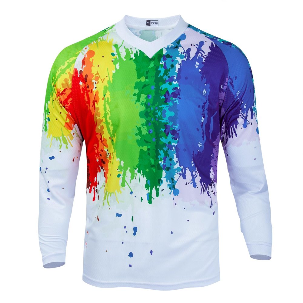 Kids Cycling Jersey Downhill Shirts 4-14 Years for Girls Boys Clothing Long Sleeve Powersports Teenagers Mountain Bike MTB Child Quick Dry Bicycle BMX Tops