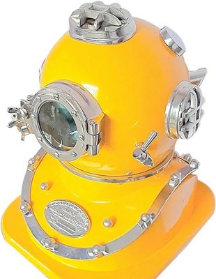 NineFit Basics SS-Nautical Mart Yellow Diving Helmet US Navy Mark V Deep Sea Divers Antique Diving Helmet Scuba Sea Divers Helmet Great Decoration Item for Home Decor, Full size, Same As PIcture, SS-094