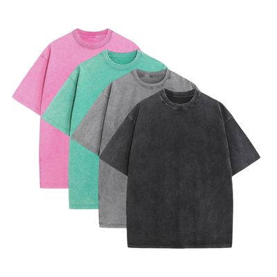 4 Pack Oversized Heavy Cotton Vintage T Shirts for Men Gym Shirt Fashion Athletic Plain Workout Streetwear Tees