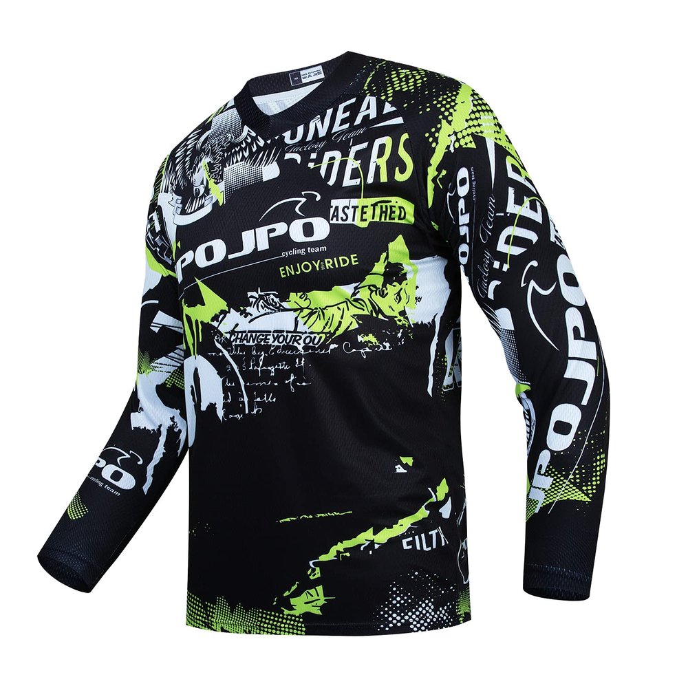 Kids Cycling Jersey Downhill Shirts 4-14 Years for Girls Boys Clothing Long Sleeve Powersports Teenagers Mountain Bike MTB Child Quick Dry Bicycle BMX Tops