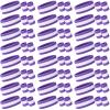 Eurzom 72 Pcs Bulk Striped Sweatband Set Include 24 Sweat Absorbing Striped Headbands and 48 Sweatbands Wristbands Cotton Athletic Sweat Bands for Men Women Gym Sports Workout (Purple, White) view 1