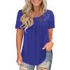 Amazon Deals Womens Blouses Dressy Casual Casual Long Sleeve Blouse Sweatshirt Women Winter Tops Cotton Long Sleeve Tees for Women Llady Blouses Boho Winter Womens Fashion Blue view 2