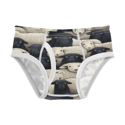 ALAZA Hipster Sheep Black White Boys' Briefs Soft Underwear Available in Sizes 2t