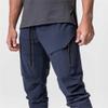 JEsilunmaMY Men's Casual Cargo Joggers Pants Tapered Sweatpants for Workout Gym Outdoor Hiking Pants with Zipper Pockets (Dark Blue,Medium) view 2