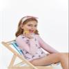 Batermoon Girls Long Sleeve One Piece Swimsuit Kids Multicolor Rash Guard Zipper Bathing Suits 5-14 Years view 2
