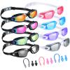 Konohan 8 Pack Kids Goggles Swim Goggles for Adult Kids Swimming Glasses Anti Fog Silicone No Leak Pool Glasses(Bright Color) view 1
