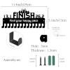 CREATCABIN Marathon Running Medal Holder Display Runner Medal Hanger Rack Wall Mount Frame Iron Small Sports Medal Hangers with 14 Hooks for Hanging Medals Runners Awards 11.4 x 5.1Inch Black-Finish view 2