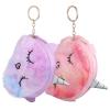 AOKWAWALIY Unicorn Plush Coin Purses 2 Pcs Cute Unicorn Coin Pouch Girl Birthday Ideas Small Kawaii Animal Plush Wallet with Keychain Zipper view 1