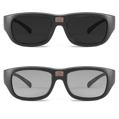 0.1 Seconds Photochromic Polarized Sunglasses for Men Women UV Protection Cycling Driving Sports Fishing Sunglasses (black)