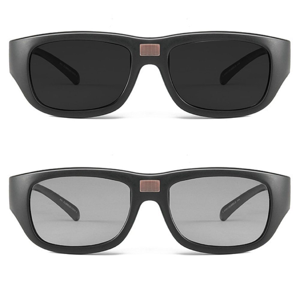 0.1 Seconds Photochromic Polarized Sunglasses for Men Women UV Protection Cycling Driving Sports Fishing Sunglasses (black)