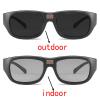 0.1 Seconds Photochromic Polarized Sunglasses for Men Women UV Protection Cycling Driving Sports Fishing Sunglasses (black) view 2