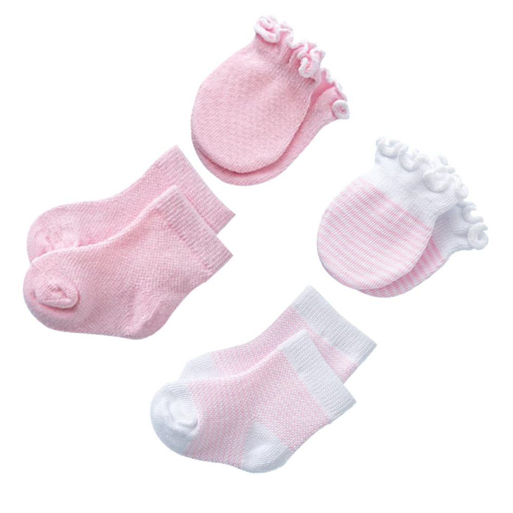 SAFIGLE 4pairs Adorable Newborn Clothing Set of Spandex Mittens Socks for Soft and Comfortable Socks for Every Occasion