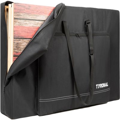 TYRONAL Cornhole Carrying Case Fits 4' x 2' Regulation Size Board, Cornhole Carrying Bag with Protective Padded Foam and One large pockets for Cornhole Outdoor Games, Only Bag. (Black)