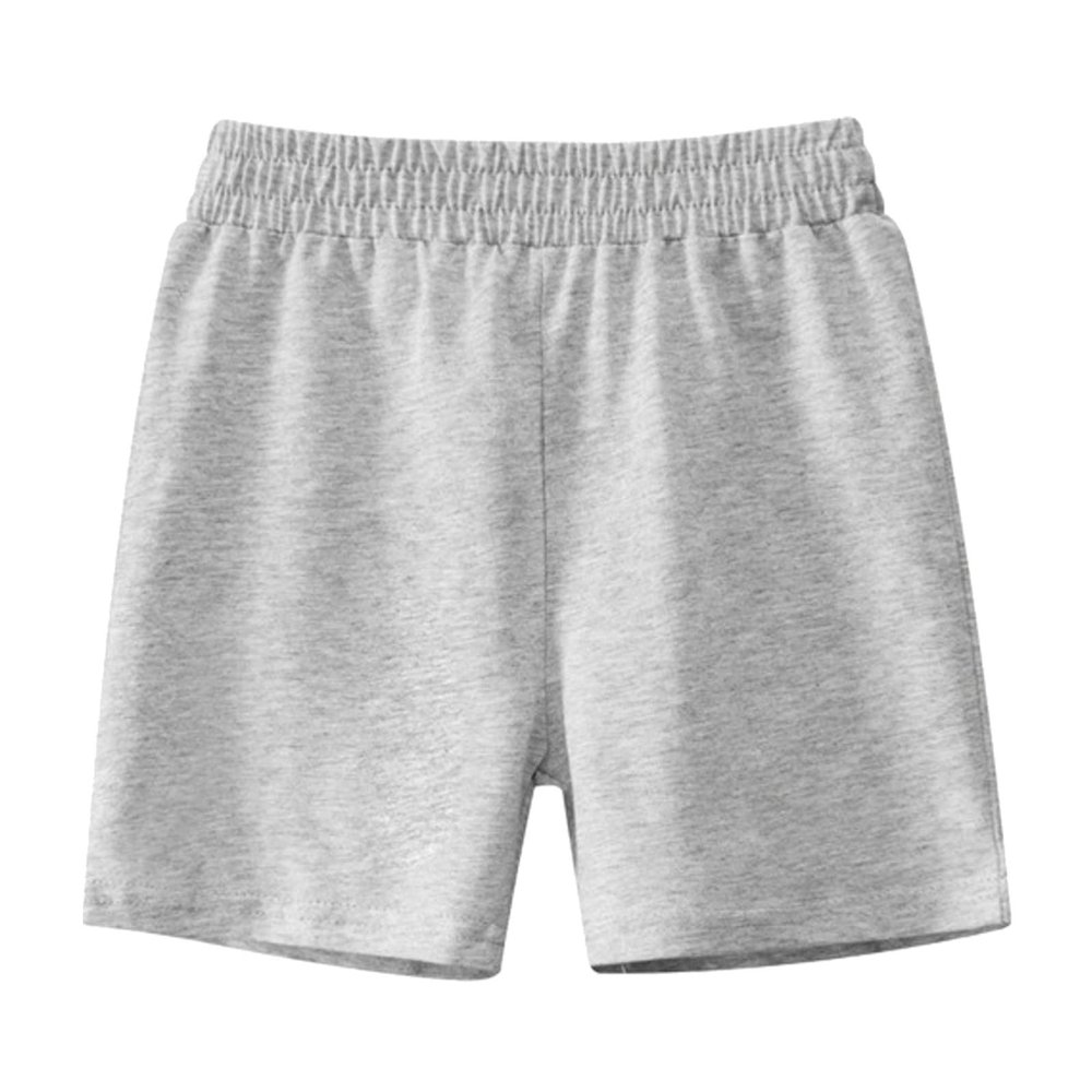 Toddler Boys Basketball Shorts Pull on Everyday Shorts Kids Summer Casual Solid Cotton Shorts Sweat (Grey, 3-4 Years)