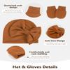 ZURLEFY Baby Girl Hats and Mittens Set for 0-6 Months, Newborn Hospital Hats with Bow for Infant Baby No Scratch Cotton Mittens Set(31G-13) view 2