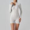 Hansber Womens Mock Neck Gymnastics Leotard Long Sleeve Ballet Dance Biketard Athletic Unitard Dancewear White X-Large view 3