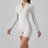 Hansber Womens Mock Neck Gymnastics Leotard Long Sleeve Ballet Dance Biketard Athletic Unitard Dancewear White X-Large view 4