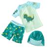 KAGAYD Girls Boys Swimsuit 3 Piece Bathing Suits Cute Dinosaur Bikini Tankini Sets with Shorts Cartoon Hat for 2~7Years (Green, 4-5 Years) view 1