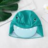 KAGAYD Girls Boys Swimsuit 3 Piece Bathing Suits Cute Dinosaur Bikini Tankini Sets with Shorts Cartoon Hat for 2~7Years (Green, 4-5 Years) view 4