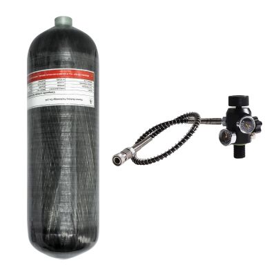 TUXING 6.8L 4500psi Carbon Fiber Air Tank Paintball Filling Station with Two Pressure Gauges Up to with 20Hose Paintball HPA Tank M18*1.5