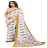 IMTRA FASHION Indian Georgette Saree for Women Printed Lace Border Sari with Unstitched Blouse-Yellow view 1