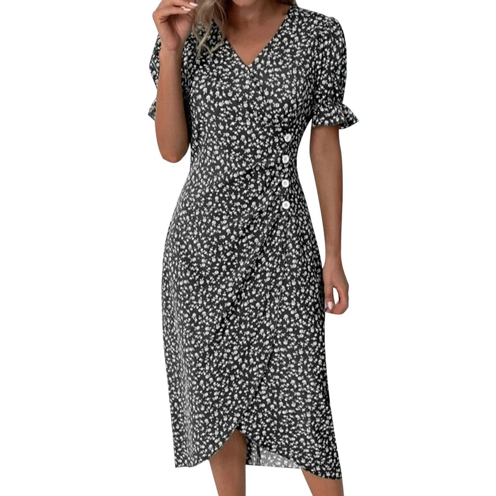 Summer Dresses for Women 2053,Casual Beach Vacation Tropical Date Night Boho Hawaiian Sun Dresses Flowy Ruched Dress Baby Shower Guest Dress