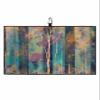 SEVENBABU Golf Towels for Golf Bags with Clip - Funny Microfiber Waffle Pattern Golf Towel Abstract Oil Painting Tree Leaves Blue Golf Accessories for Men Women Gifts 24x16 Inch view 1