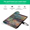 SEVENBABU Golf Towels for Golf Bags with Clip - Funny Microfiber Waffle Pattern Golf Towel Abstract Oil Painting Tree Leaves Blue Golf Accessories for Men Women Gifts 24x16 Inch view 2