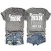 Womens Funny Gymnastics Mom T-Shirt Front and Back Letter Printed Graphic Tee Short Sleeve Casual Lightweight Tops Grey view 1