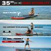 11'6x35'' Extra Wide Inflatable Paddle Board, 450lb Capacity Stand Up Paddle Board for Adults (x3), Stable Inflatable SUP, All Skill Levels, 3 Handles, 100L Backpack, 3PCS Paddle, 5L Dry Bag view 4