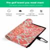 SEVENBABU Golf Towels for Golf Bags with Clip - Funny Microfiber Waffle Pattern Golf Towel Summer Ocean Coral Red Golf Accessories for Men Women Gifts 24x16 Inch view 2