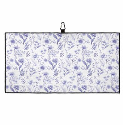 SEVENBABU Golf Towels for Golf Bags with Clip - Funny Microfiber Waffle Pattern Golf Towel Spring Orchid Flowers Plants Purple Golf Accessories for Men Women Gifts 24x16 Inch