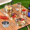 6PCS Camping Cookware Set, Portable Camping Pots and Pans Set, 304 Stainless Steel Outdoor Cookware Set, Rapid Heating Camping Kitchenware, Camping Cookset for Camping Hiking view 3