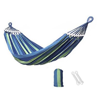 AISHULEI Hammocks Portable Camping Hammock Fabric Hammock with Two Anti Roll Balance Beam and Sturdy Tree Straps for Camping, Patio, Backyard, Outdoor (Color : Blue, Size : 190x80cm)
