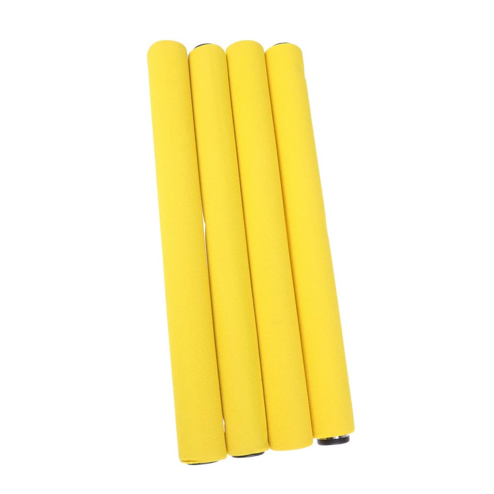 Anneome 4pcs Non-Slip Relay Baton with Sponge Grip Stainless Steel Track Relay Tools for Outdoor Racing Competitions for Adults Sports Events Yellow