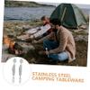 2pcs Multifunctional Camping Supplies Metal Knife Fork Spoon Set Tableware for Hiking view 4
