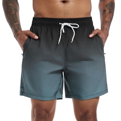 SILKWORLD Mens Swim Trunks Quick Dry Bathing Suits Shorts with Zipper Pockets, MQ18_Zip_P10, Medium