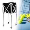 Topyond Foldable Aluminium Alloy Tennis Ball Hopper Cart with Wheels - Portable Basket Trolley for Tennis Balls Storage view 4