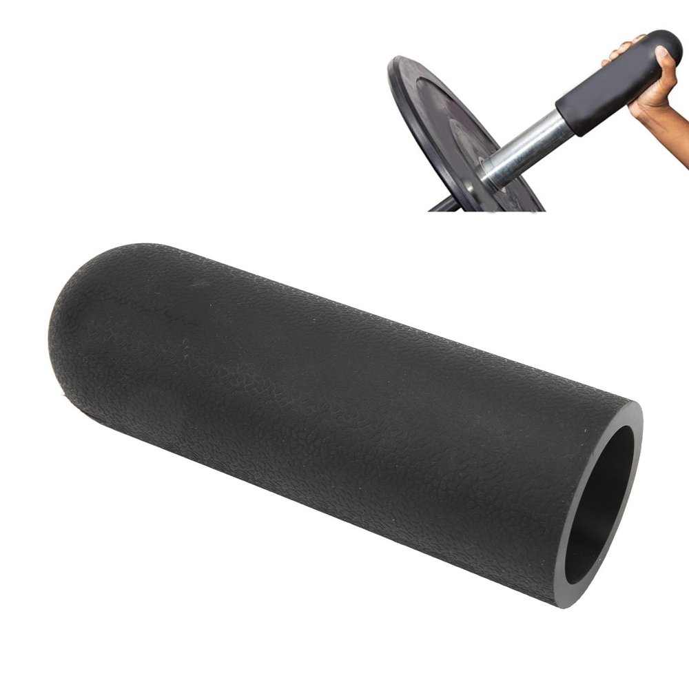 HERCHR Black Silicone Dumbbell Handles Grips Lightweight Comfortable Grip Barbell Grips for 2 Inch Barbell Weightlifting Muscle Building